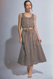 Conjunto Top y Falda Rayas Café