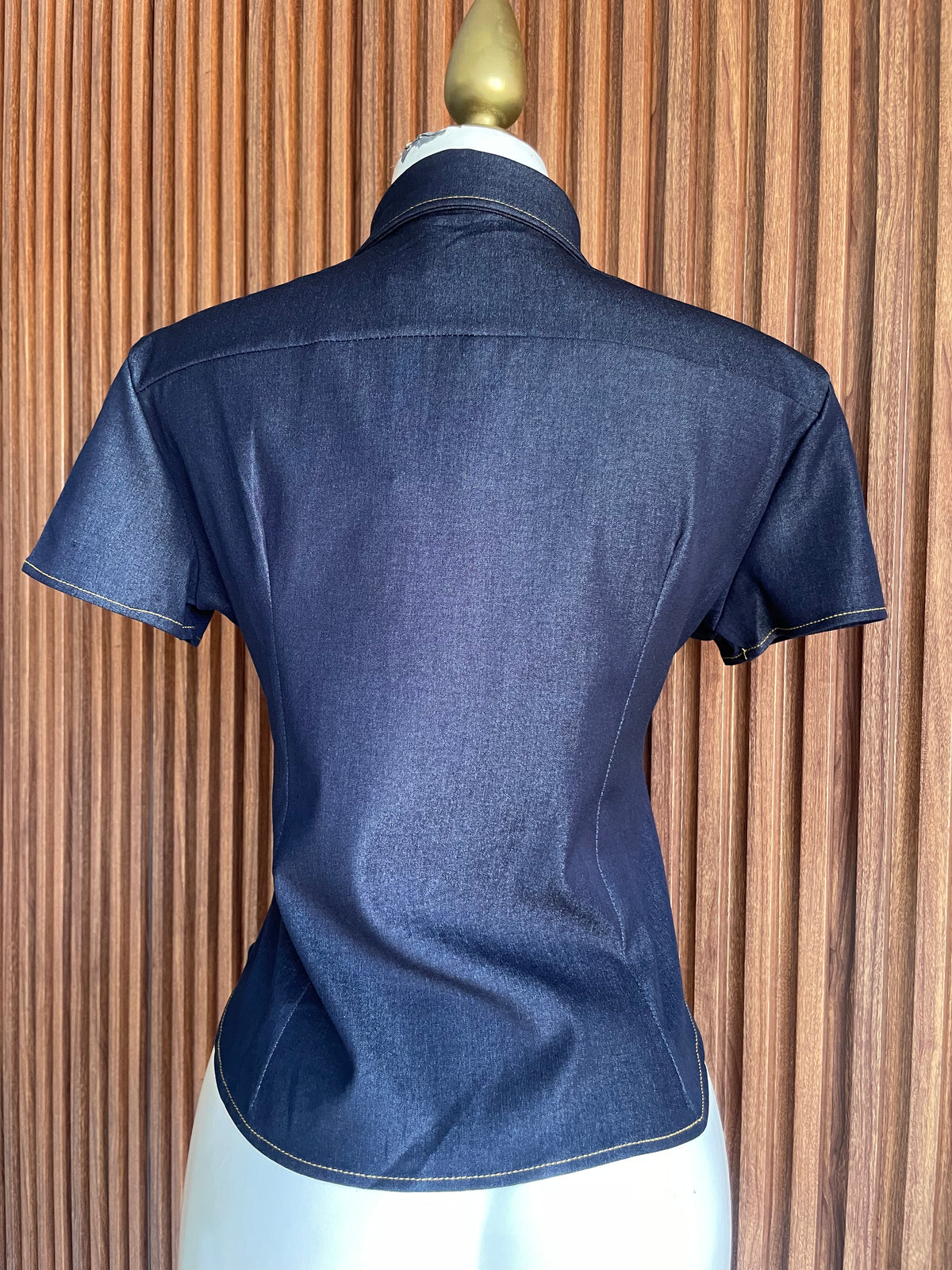 Blusa Napoleón Stretch Mezclilla Azul