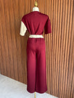 Conjunto Colorblock Vino y Crema