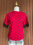 Blusa de lunares roja con encaje Jash Online