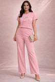 Conjunto Playera y Pantalón Rosa con Bordado