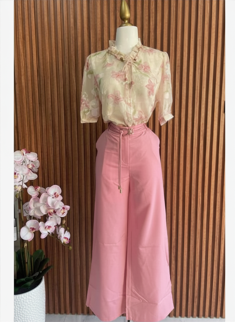 Pantalón Wide Leg Rosa