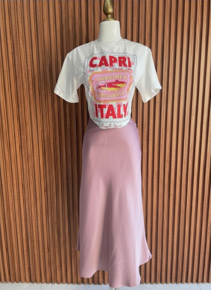 Falda Satinada Rosa