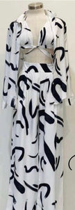 Conjunto 3 piezas estampado trazos blanco Jash Online