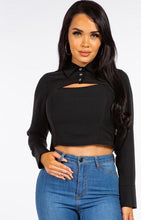 Cargar imagen en el visor de la galería, Elegante Crop Top Negro
