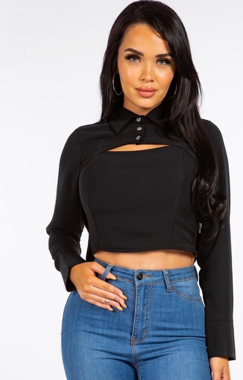 Elegante Crop Top Negro