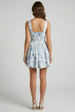 Vestido Floral Azul Toile trasera