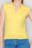 Suéter Cuello Camisero Amarillo