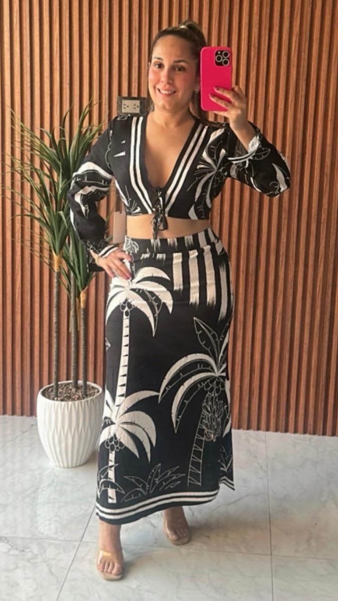 Conjunto Palmeras Negro puesto