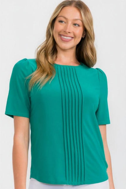 Blusa Verde con Pliegues