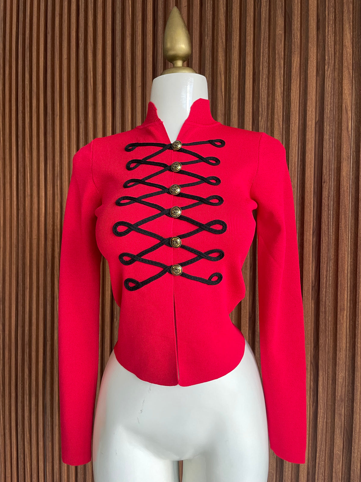 Saco militar tejido rojo con cordones Jash Online