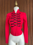 Saco militar tejido rojo con cordones Jash Online