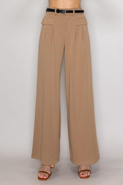 Pantalón Camel con Cinturón