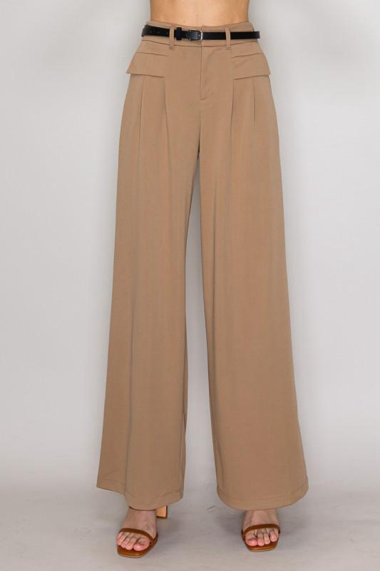 Pantalón Camel con Cinturón