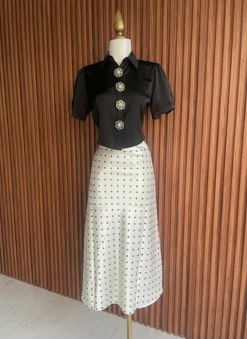 Falda Polka Dots Blanca