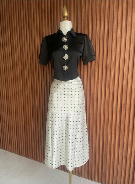 Falda Polka Dots Blanca