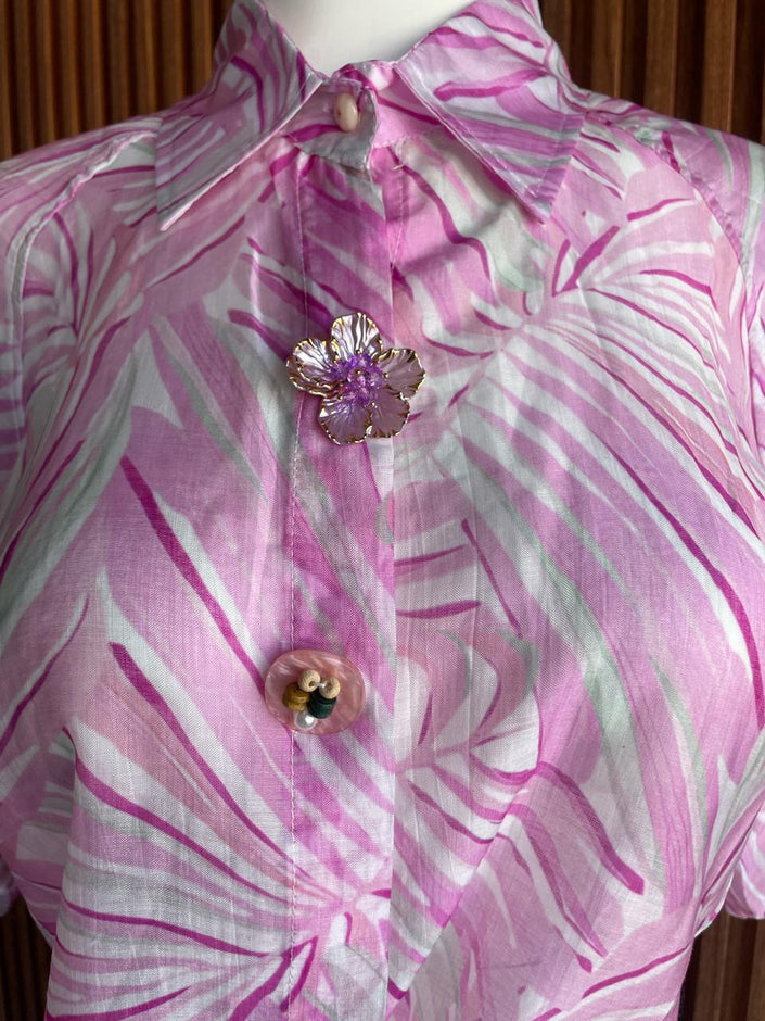 Blusa Rosa Tropical detalle