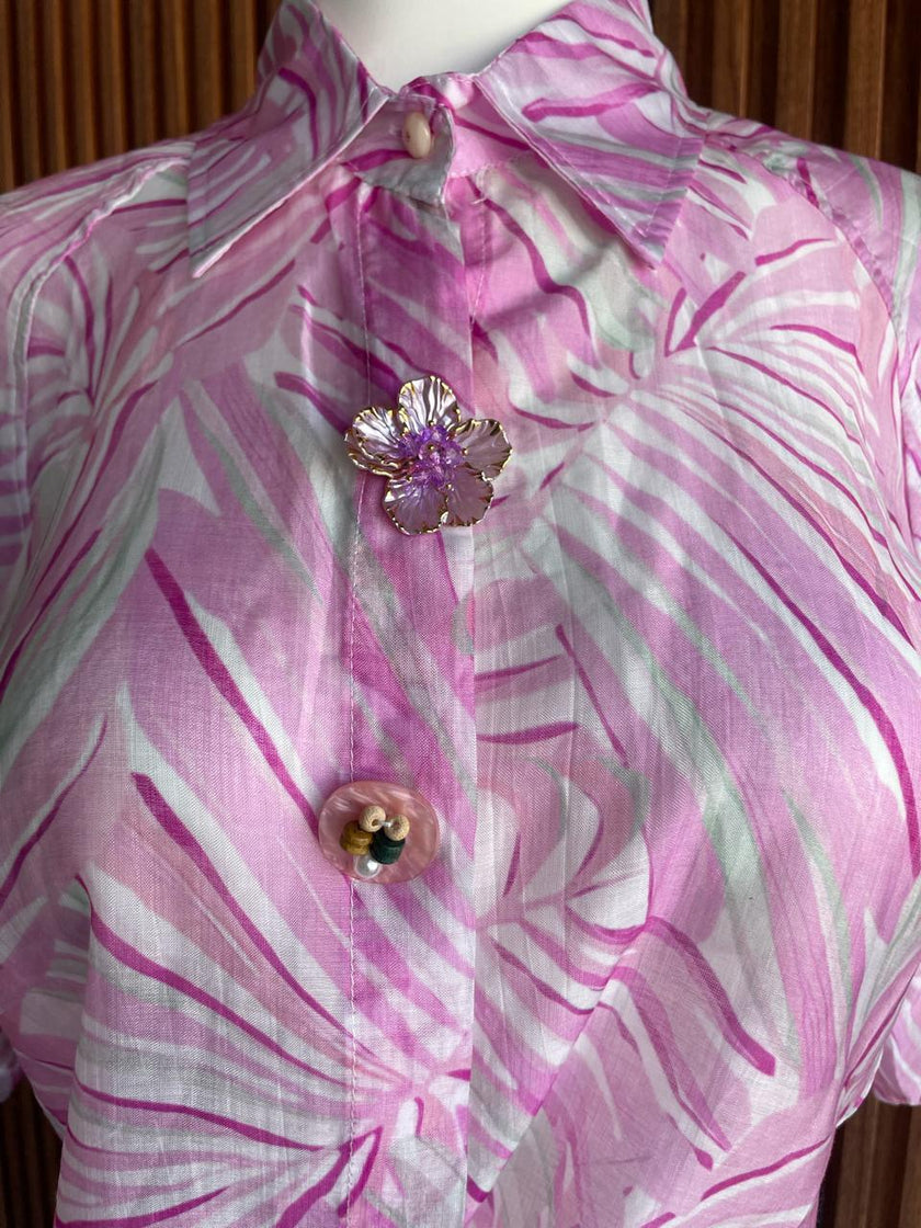 Blusa Rosa Tropical detalle