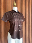 Blusa Napoleón Stretch Café