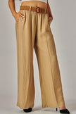 Pantalón wide-leg beige Jash Online detalle