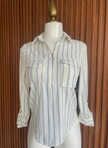 Blusa Rayas Azul con Cierre