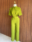 Conjunto Blusa y Pantalón Verde Limón