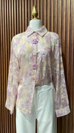 Blusa Floral Lila con Aplicaciones 3D