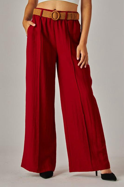 Pantalón wide-leg rojo Jash Online
