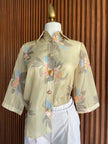 Blusa Beige Floral Bordada