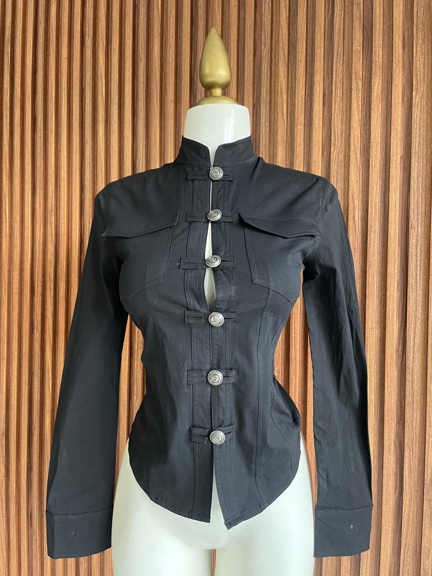 Saco militar cuello mao negro Jash Online