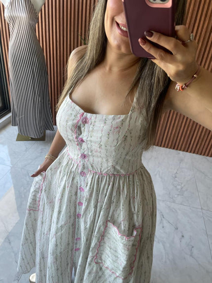 Vestido Maxi Floral Rosa