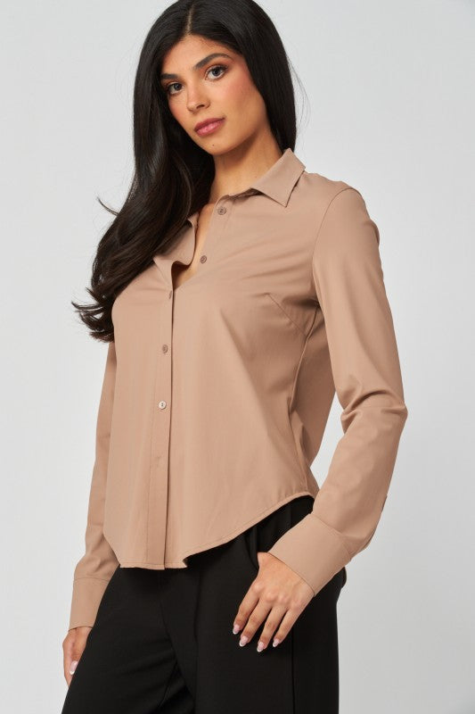 Blusa Básica Stretch Beige
