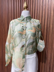 Blusa Verde Abstracta con Bolsita
