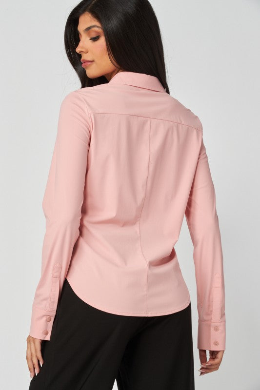 Blusa Básica Stretch Rosa