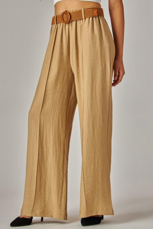 Pantalón wide-leg beige Jash Online