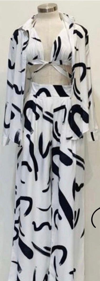 Conjunto Blusón Estampado Abstracto Jash Online - vista frontal