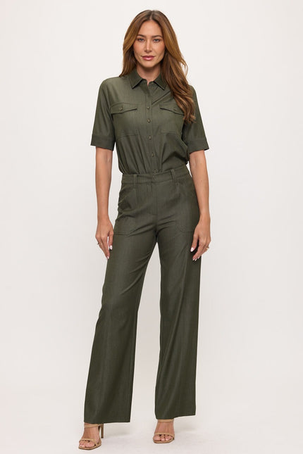 Conjunto Blusa y Pantalón Verde Olivo Jash Online