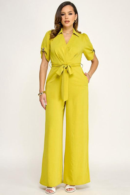 Jumpsuit Amarillo Mostaza con Cinturón