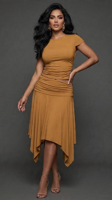 Vestido Asimétrico Beige