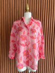 Blusa Oversize Floral Rosa