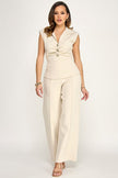 Conjunto Chaleco y Pantalón Crema