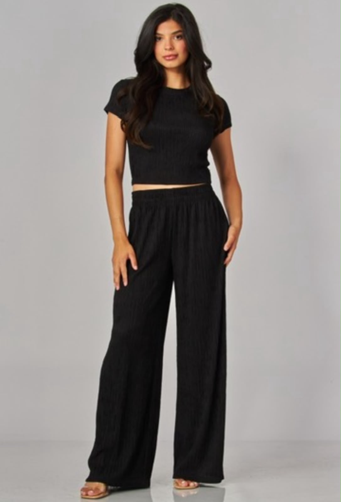 Conjunto Acanalado Negro