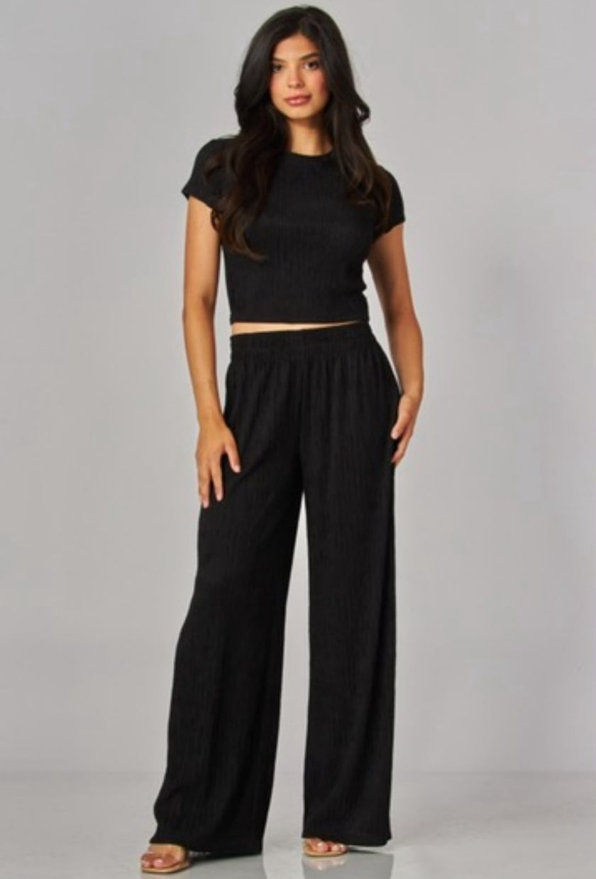 Conjunto Acanalado Negro