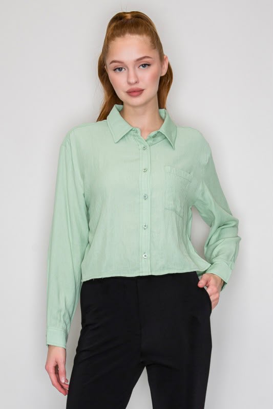 Blusa Verde Menta Corta
