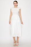 Vestido Midi Blanco con Olanes