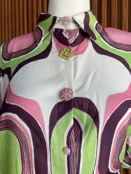 Conjunto Geométrico Rosa y Verde - detalle