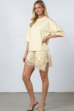 Set Short Encaje Amarillo