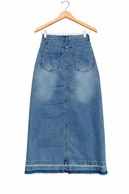 Falda Denim Pedrería frontal