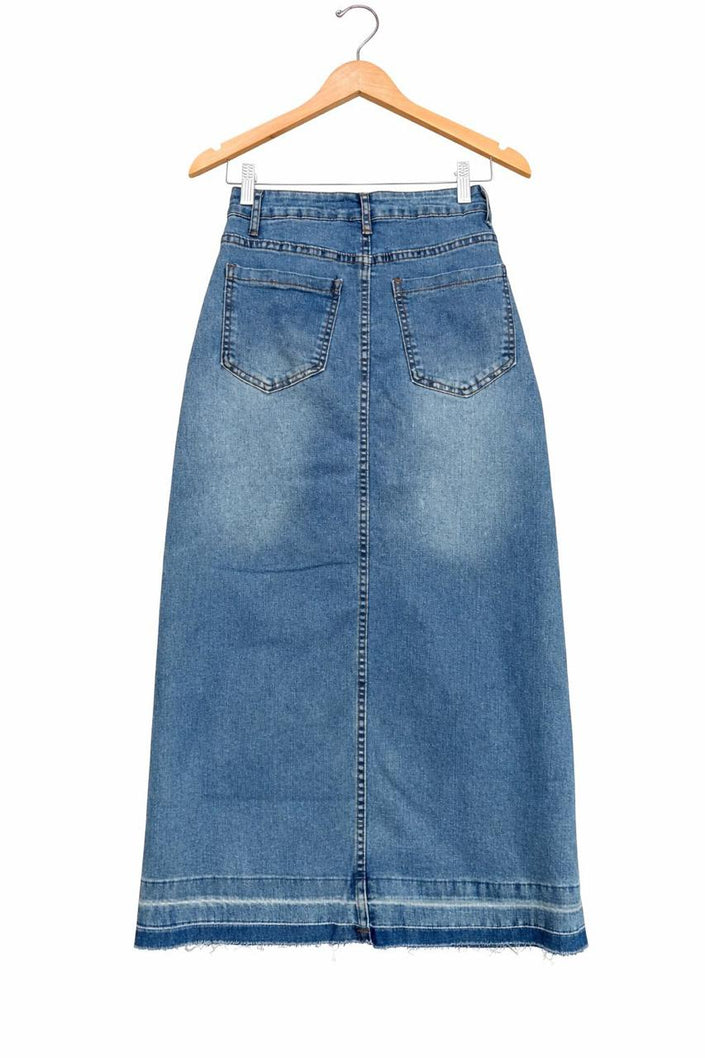 Falda Denim Pedrería frontal
