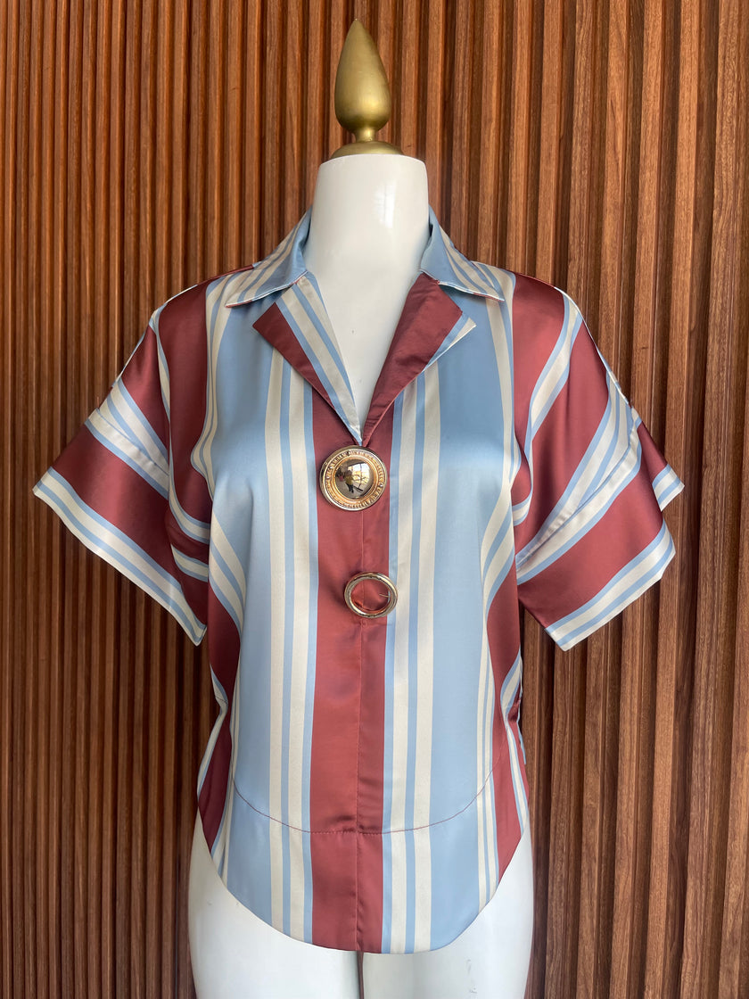 Blusa Rayada Terracota